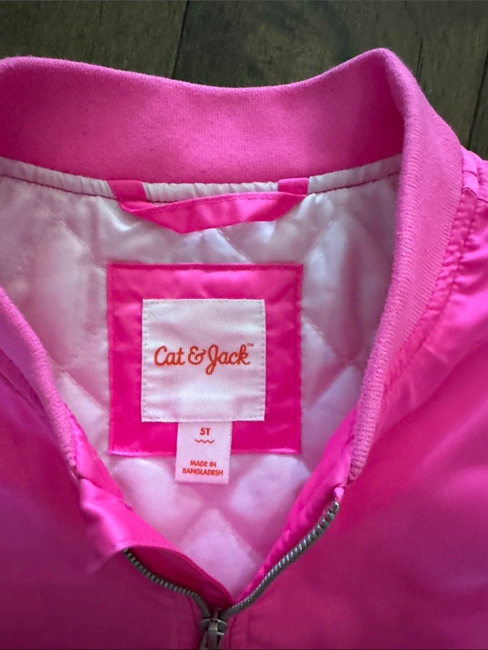 Cat & Jack Bright Hot Pink Kids Bomber Jacket - Picture 2 of 2